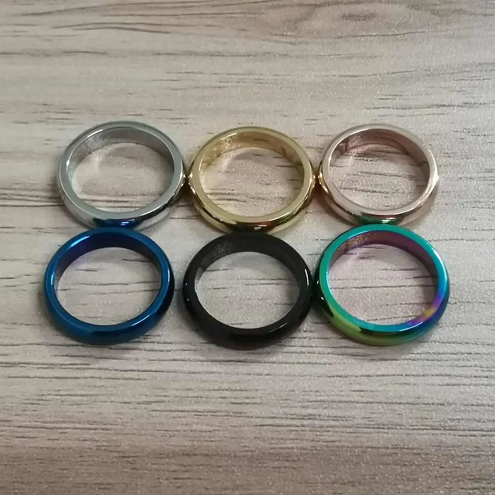 Unisex Rings Women Girls Men Boy Stainless Steel Blue Black Gold Color Fashion Jewelry Small Large US size 4 5 6 7 8 9 10 11 12