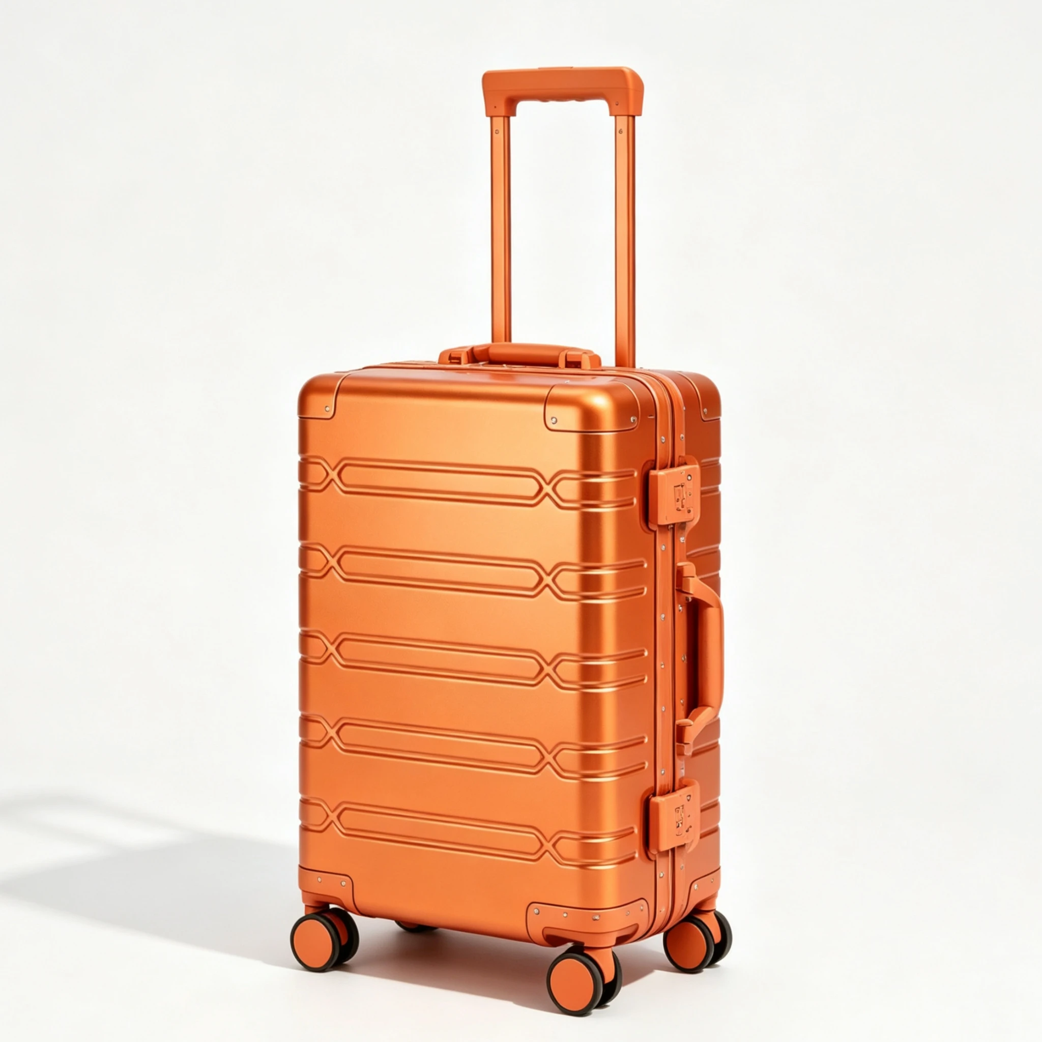 100% Aluminum-magnesium Alloy Luxury Fashion Suitcase with Spinner Wheels TSA Lock Rolling Luggage Travel 20in Boarding Carry-On