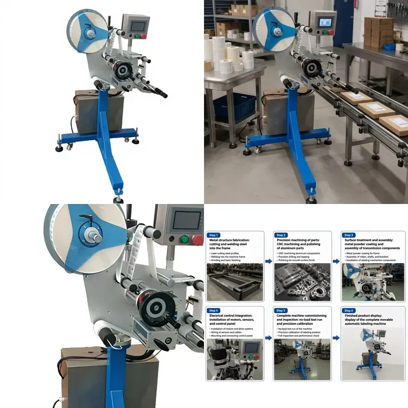 Flat Labeling Machine Automatic Conveyor Labeler for Bottle Can Box Packaging Production Line Industrial Sticker Applicator