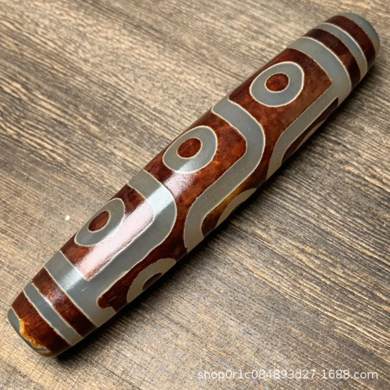 التبت حقيقية تسعة العينين Dzi حبة يده قطعة الرجال اللعب الثقافية كبيرة Dzi قلادة بها خرزات الألغام القديمة العقيق Dzi حبة معلقة قطعة #2