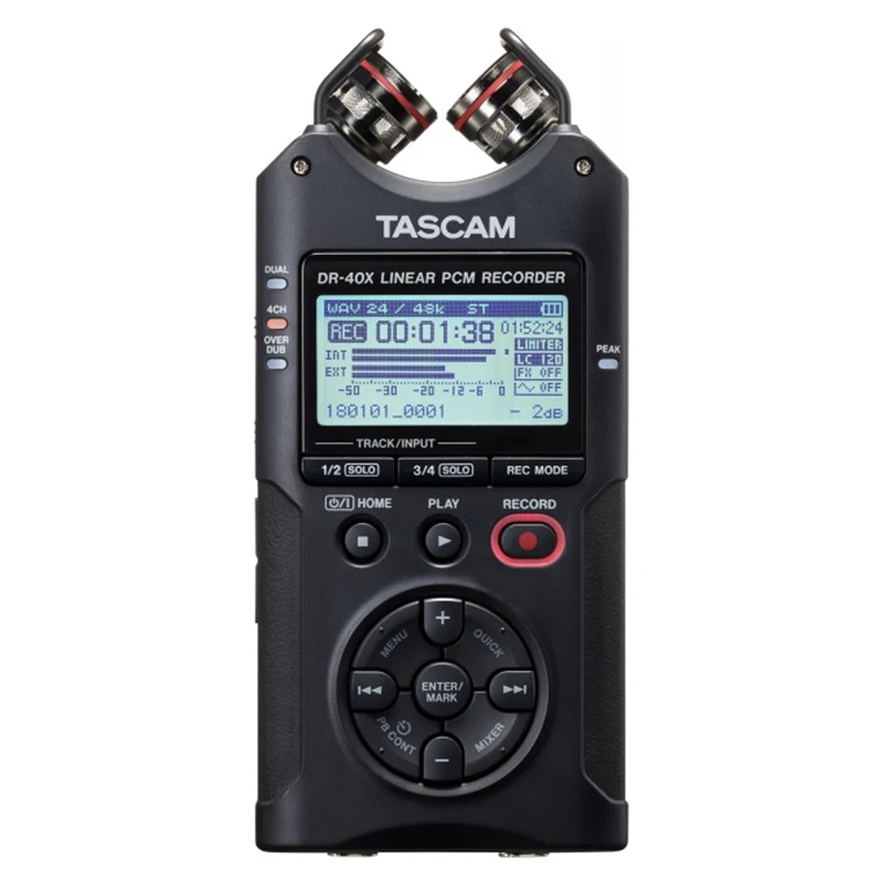 TASCAM DR-40X portable versatile four track digital audio recorder pen WAV/BWF linear PCM recorder USB audio interface