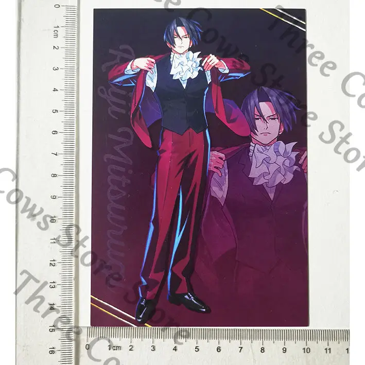 Carte postale authentique de personnage de dessin animé Ace Attorney Phoenix Wright Miles Edgeworth Apollo Justice, carte postale de cosplay, cadeau
