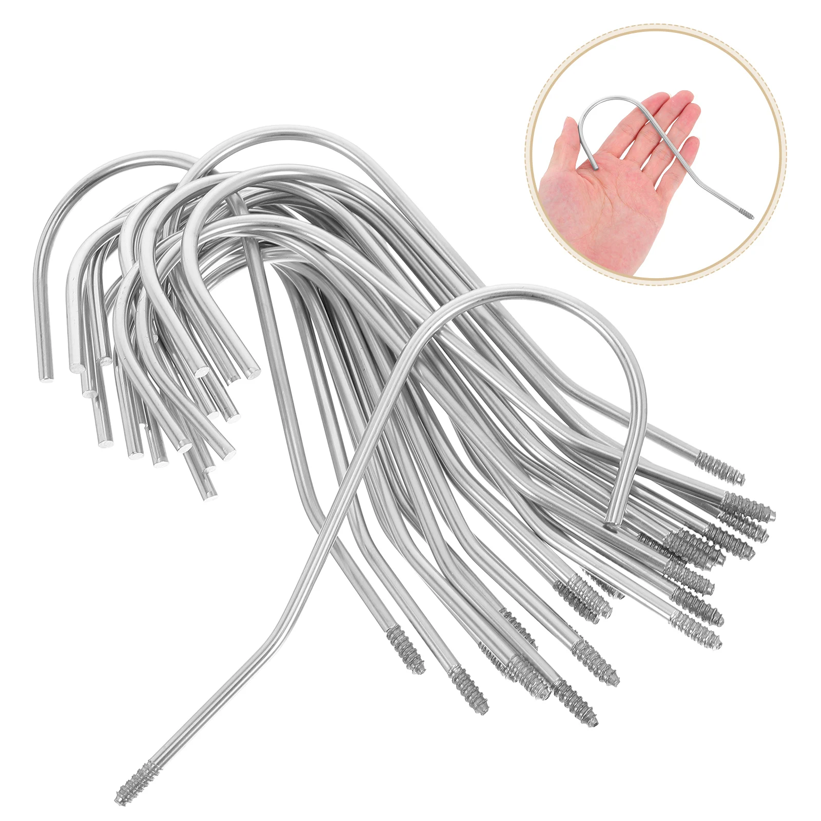 

20 Pcs Hanger Hooks Silver Replacement Home Clothes Accessories Multifunctional Screw In Hooks Sturdy Round Design Versatile Use