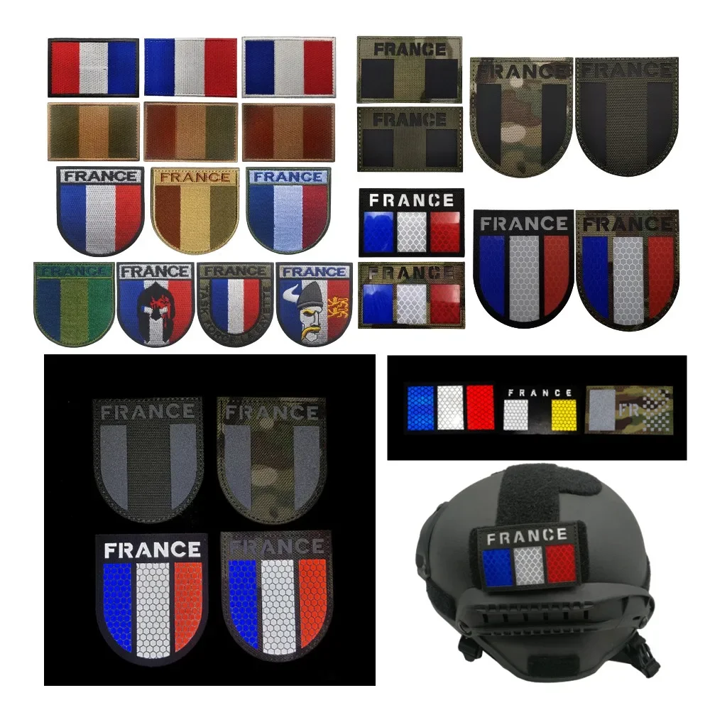 The France Flag Infrared Reflective IR Patch France Flag Patch French SHIELD  Military Tactical Sticker badge GIGN