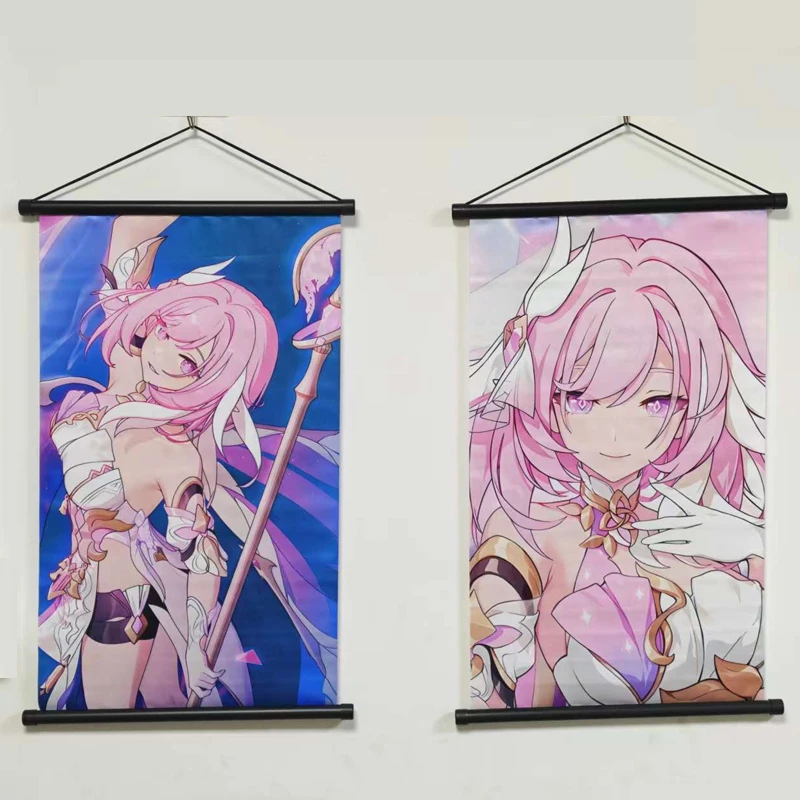 Game rd Elysia Herrscher Of Human: Ego Anime Scroll Canvas Posters and Prints Decoration Wall Hanging Painting