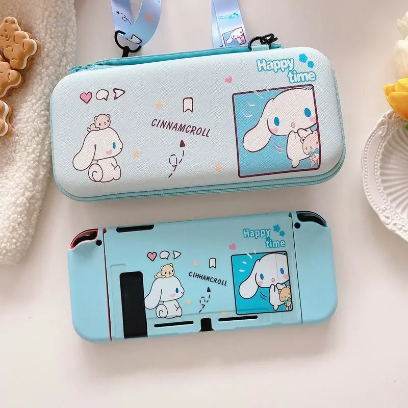 Ins Nintendo Switch Protective Case Oled/ns Storage Bag Kawaii Sanrio Cinnamoroll Anime Cute Comfortable Soft Shell Gift Girl