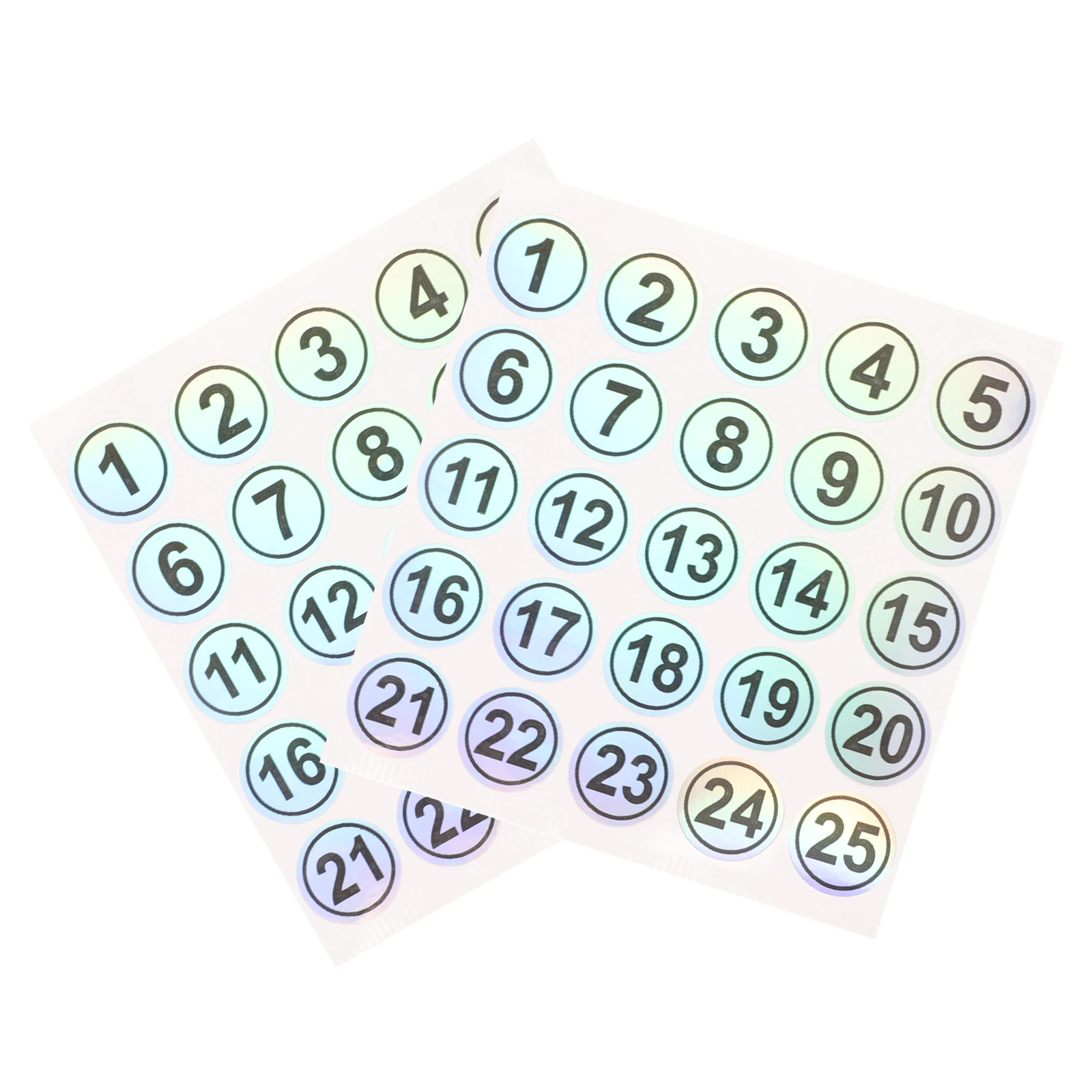 

2 Sheets Numbered Stickers PVC Digital Labels Round Circle Classification for Office Waterproof Self Adhesive Compact