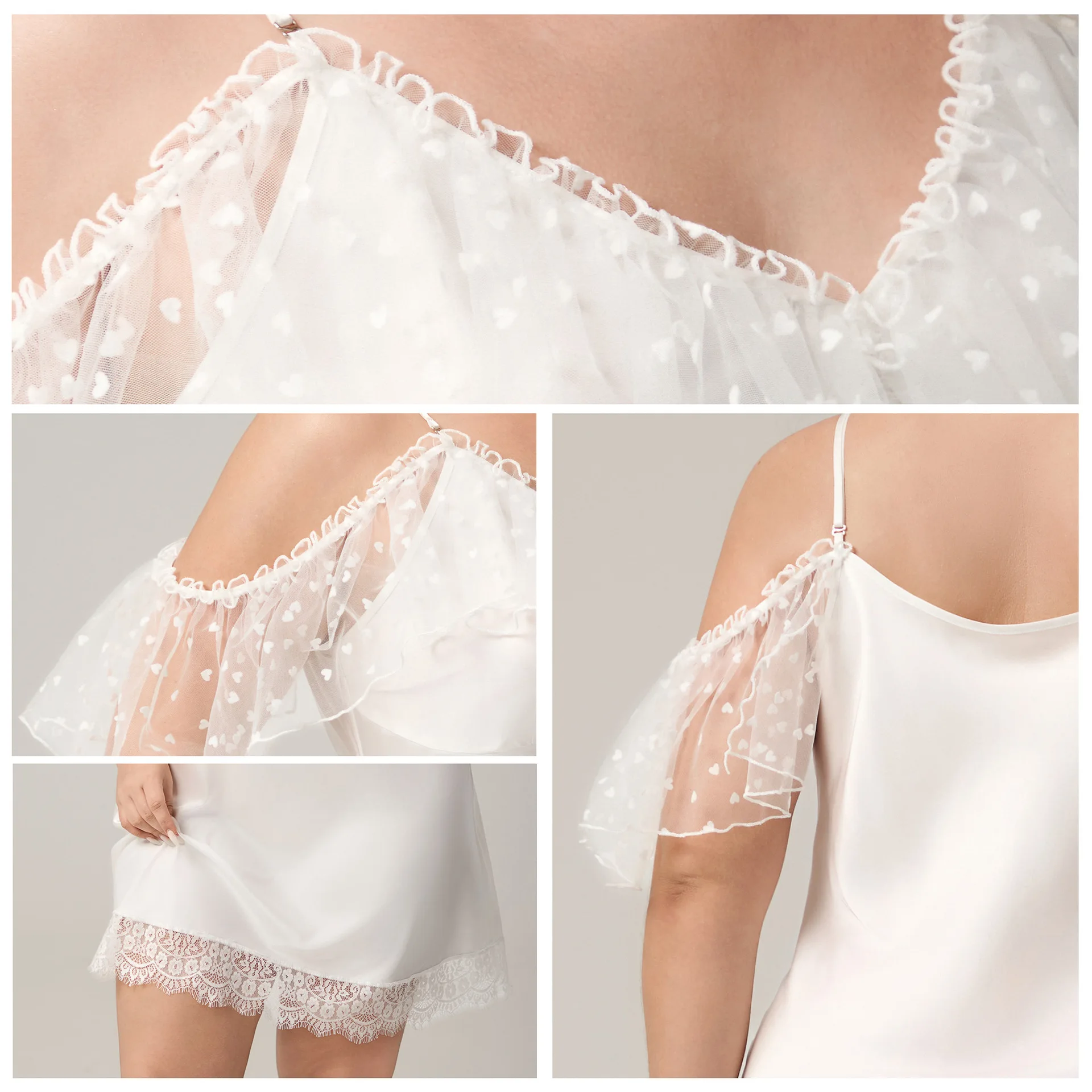 

Sleepwear Lace Applique Nightdress Summer Female Suspender Nightgown Nightwear Satin Home Wear Loungewear