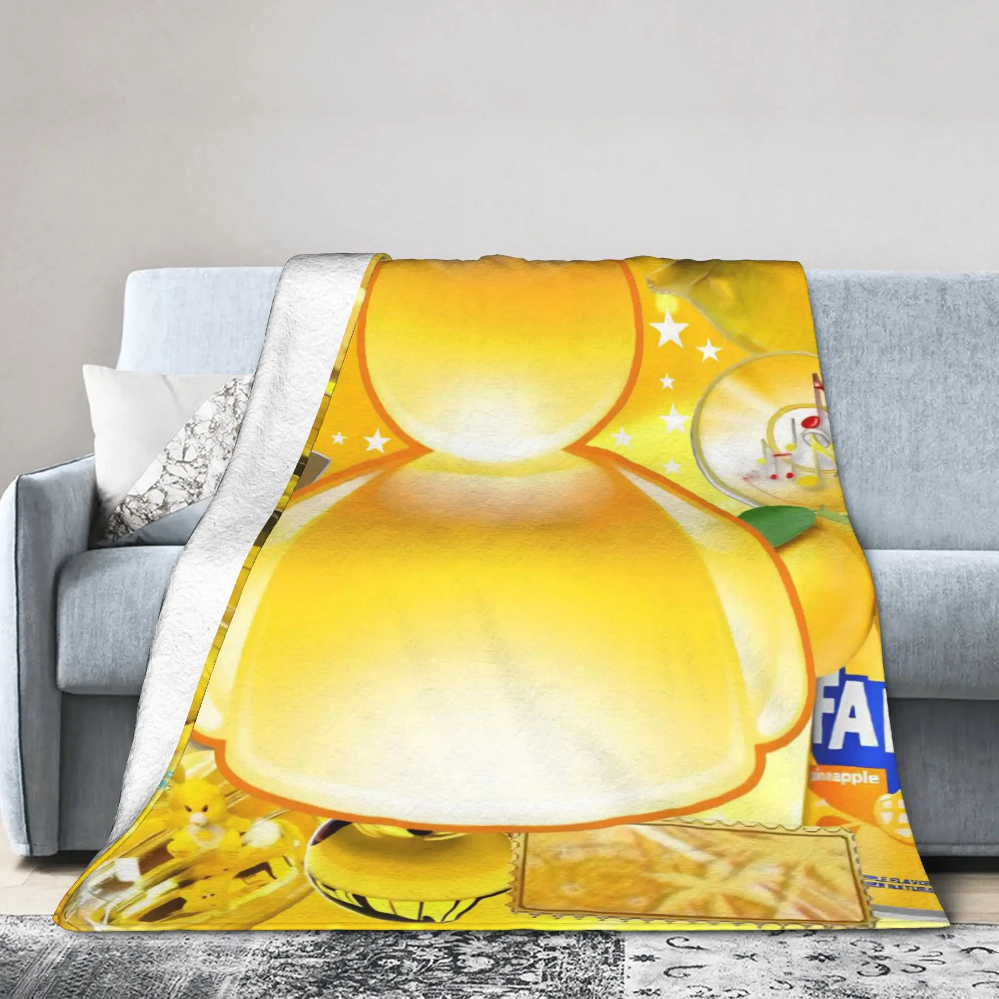 Yellow Frutiger Aero Person Blanket Flannel Decoration   Multifunction Super Soft Throw Blanket for Home Bedroom Bedspreads