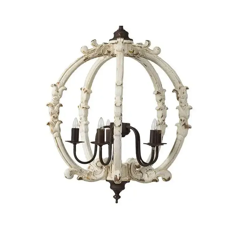 

Creative American country French solid wood chandelier, living room dining room bedroom corridor club villa