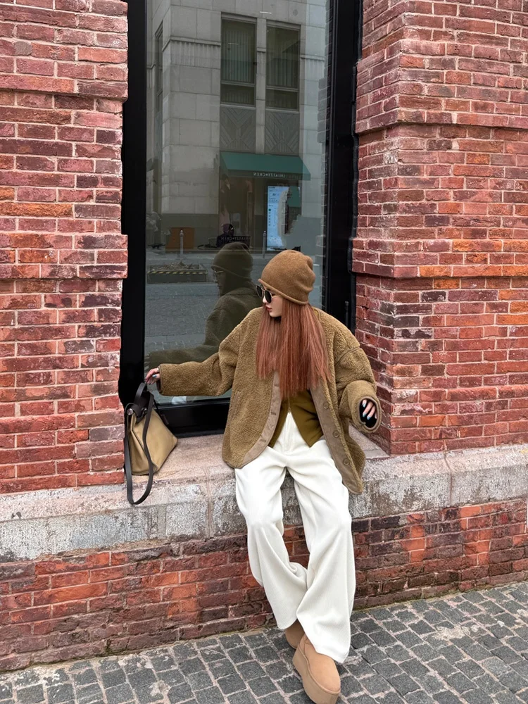 

Женский уютный кардиган LADYC из овечьей шерсти: теплый, мягкий, свободный крой, осенне-зимняя новинка