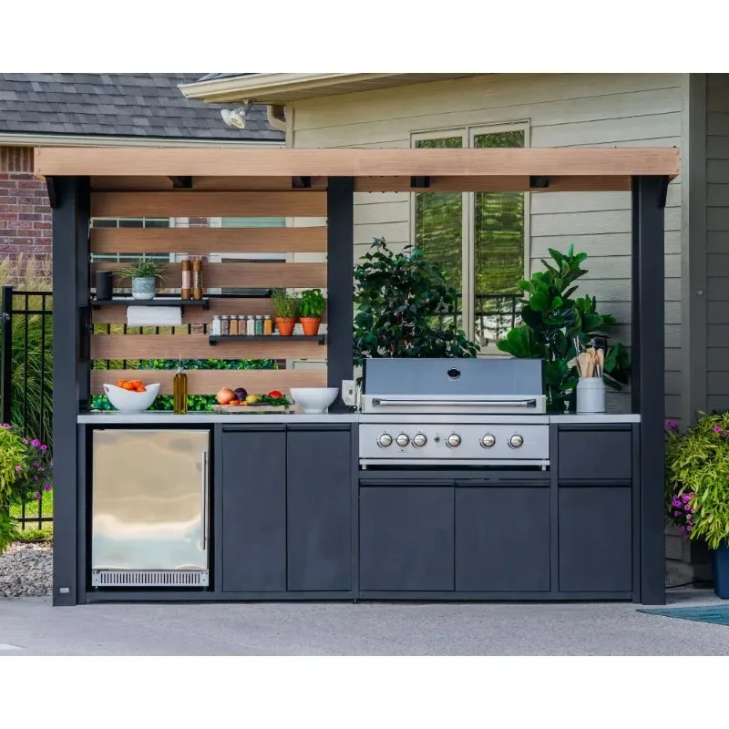 New Arrival Garden BBQ Kitchen Stainless Steel BBQ Island Outdoor Kitchen Cabinets Garden