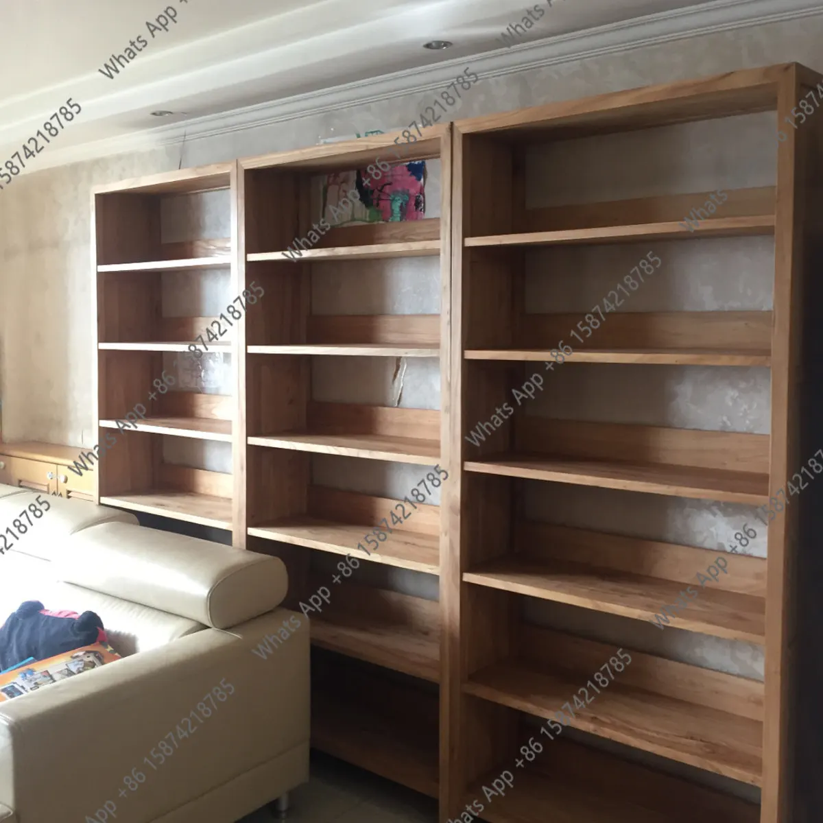 Floor-to-ceiling bookshelves, oak storage shelves, , children's bookcases, all-solid wood custom storage shelves