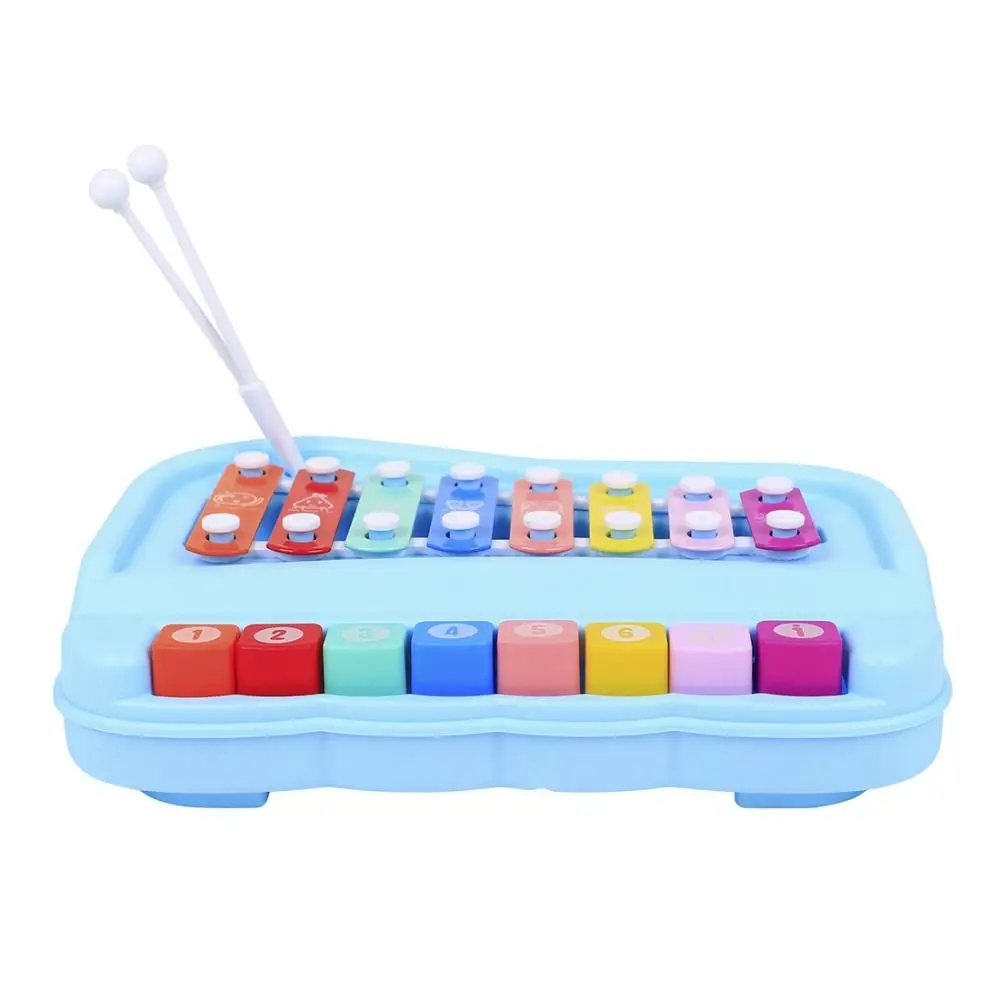 

Plastics 8-note Xylophone Piano Hand Knock Music Play Music Instruments Montessori Puzzle 2 in 1 Early Education Piano