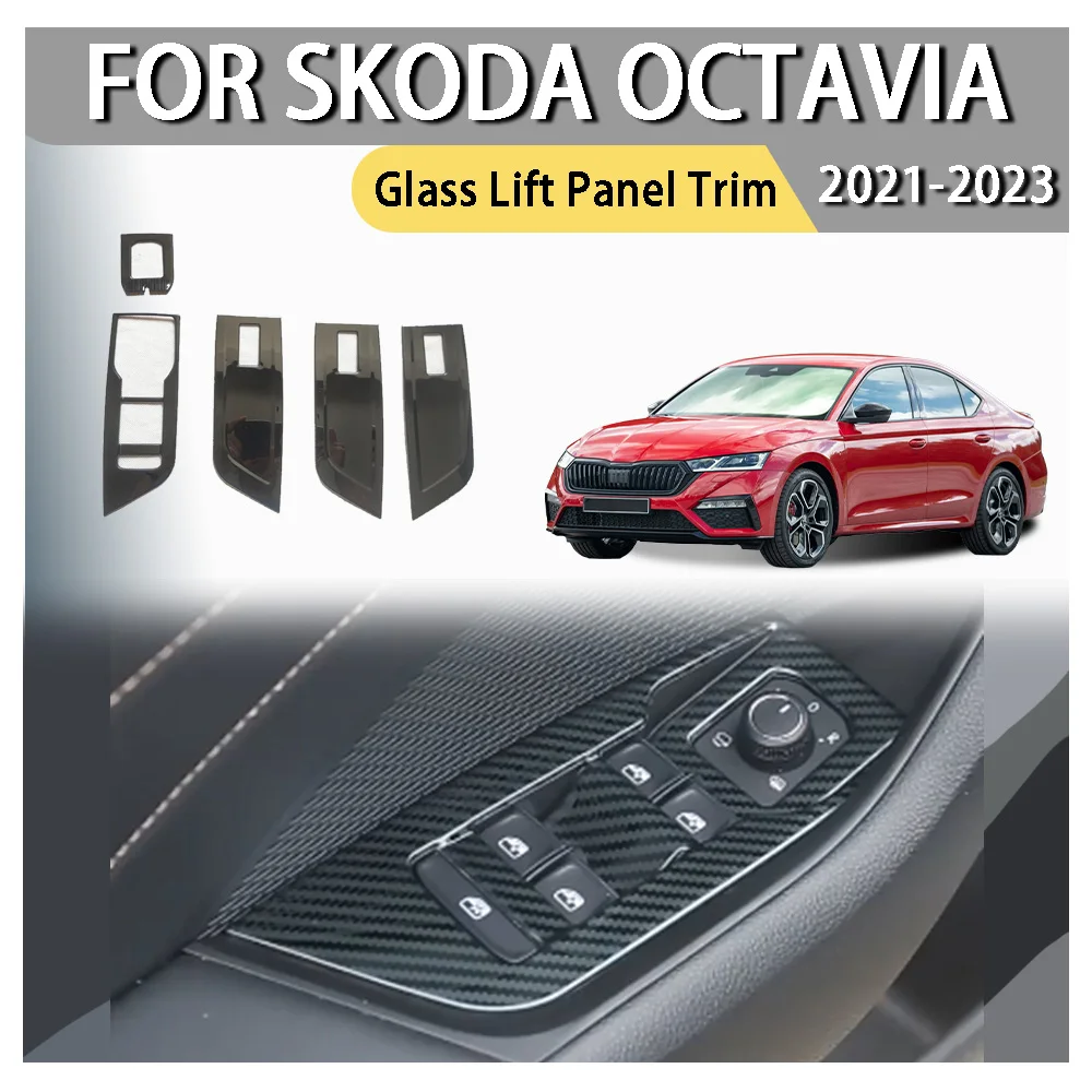 

Trim Paste Style Car Styling Car Upgrade Car Decoration Glass Lift Panel Trim For Skoda Octavia 2021 2022 2023 Cars Accessories