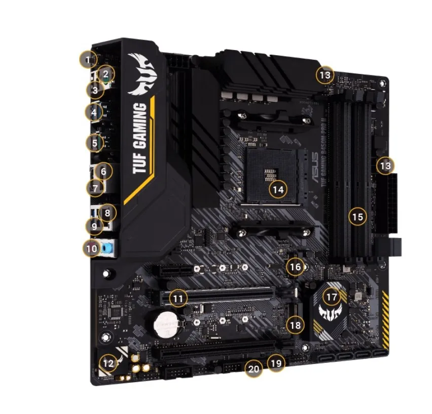 New TUF GAMING B450M PRO II DDR4 Motherboard 4400MHz 128G M.2 SATA 6Gb/S USB 3.2 AMD B450 Mainboard Support R3 R5 R7 R9 AM4 CPU