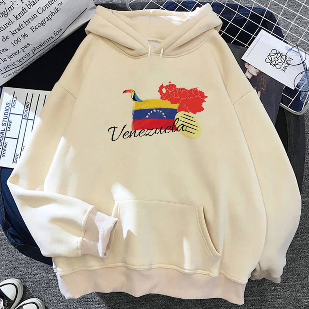 

Venezuela hoodies women sweat y2k vintage Fleece y2k aesthetic sweatshirts female gothic pulls