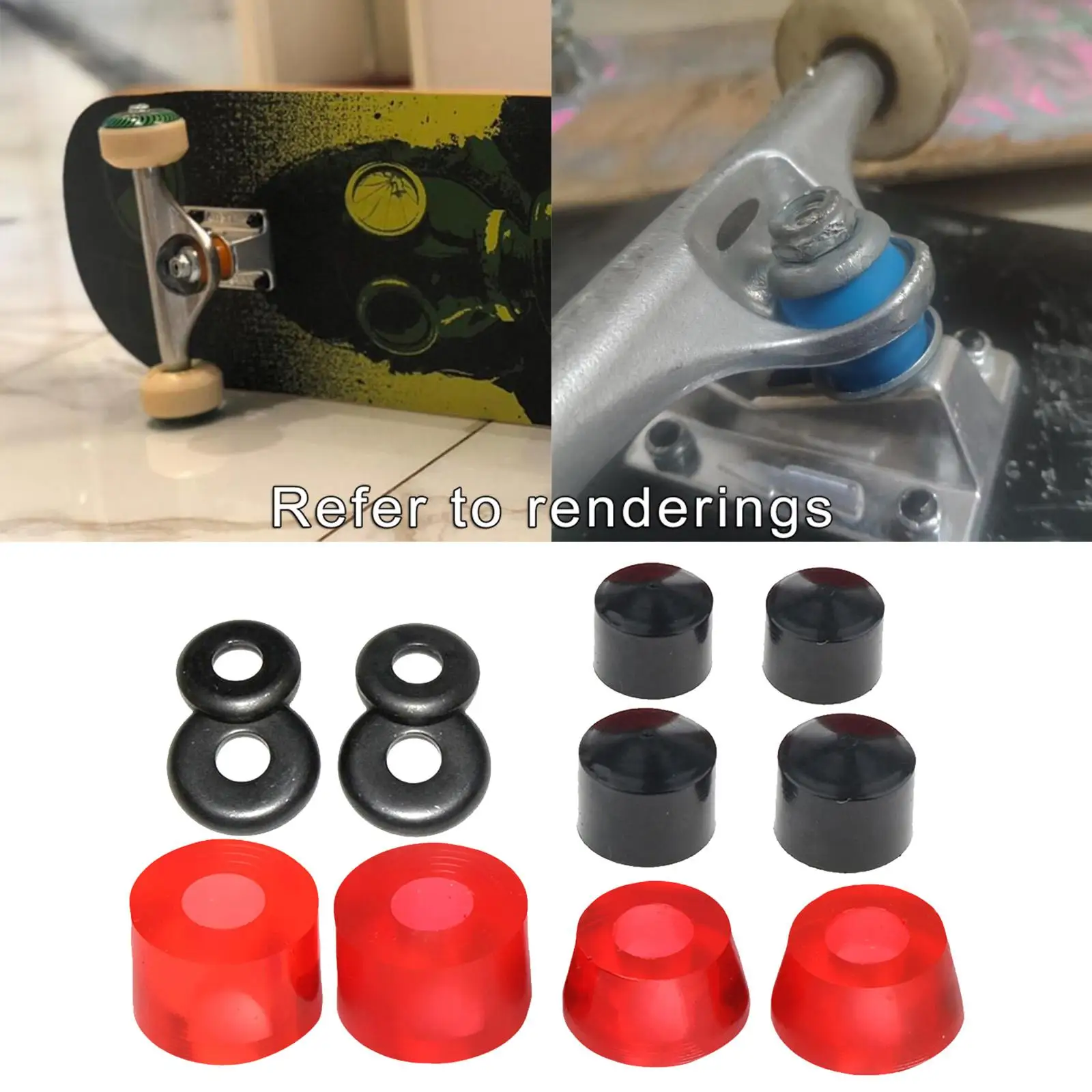 2-4pack Skateboard Bushing Replacement Cups Washers Longboard Rebuild Light