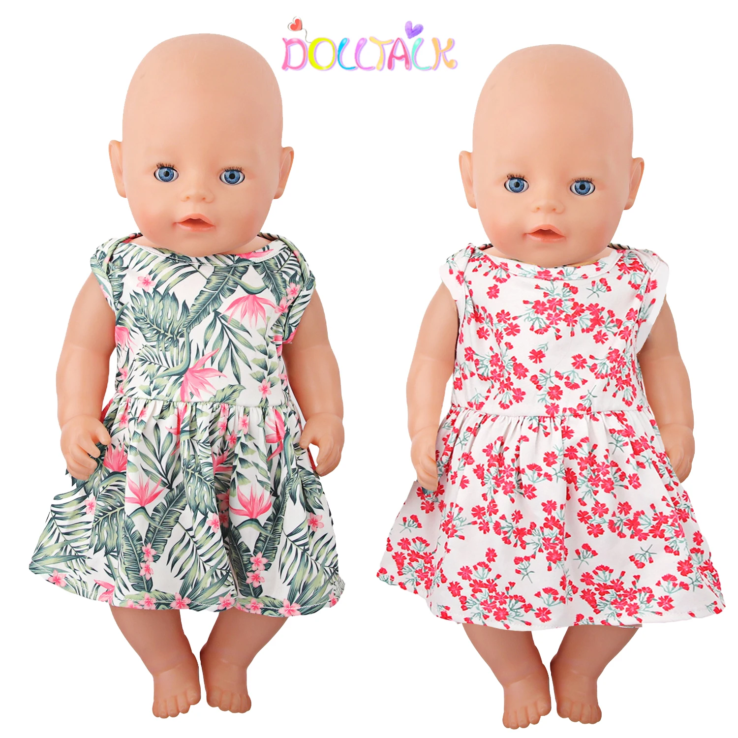 American 18 Inch Girl Doll Flowers, Leaves Sleeveless Dkirt Fir For 43Cm Baby New Born&OG Girl Dolls Clothes Girl's Toy Gift