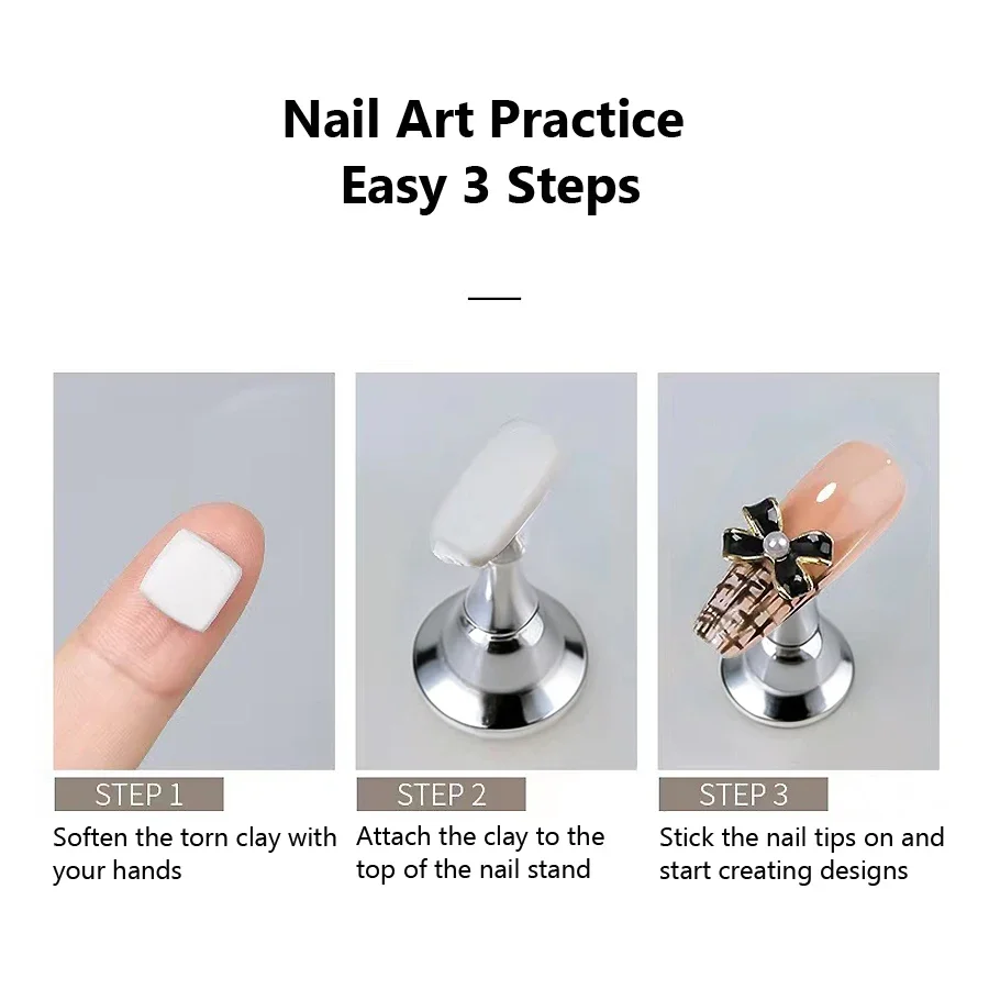 Soporte de exhibición para decoración de uñas con estampado de vaca, herramienta de estante de 5 puntas magnéticas para práctica de manicura, exhibición de salón, prensa en la fabricación de uñas