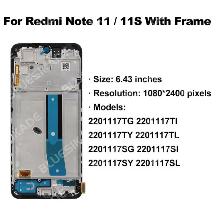 For Xiaomi Redmi Note 11 5G LCD For 21091116AC Display For Global Redmi Note 11 4G Display 2201117TL Touch Screen  Replace Parts