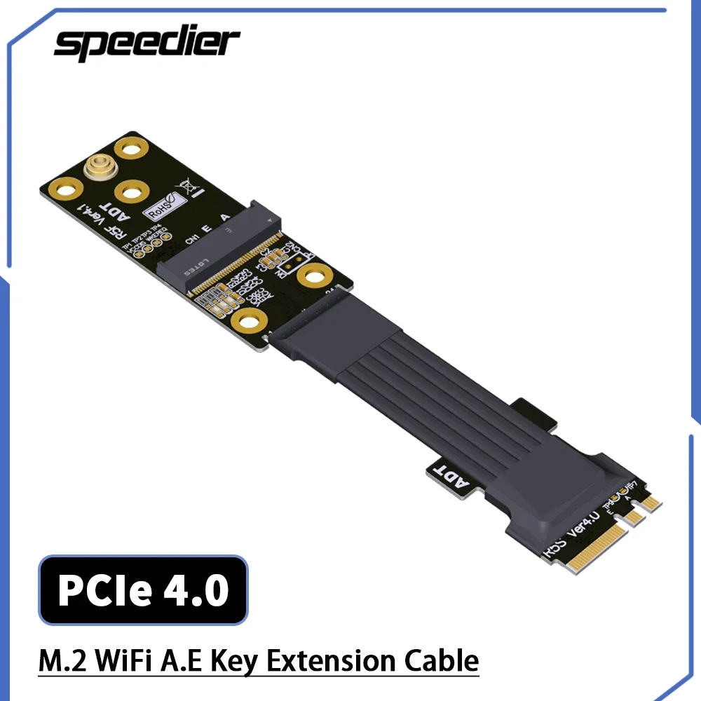 Riser PCIe3.0/4.0 M.2 WiFi Ribbon Riser Card Extension Cable PCI E 4.0 M2 WiFi A.E Key Interface For Motherboard Extender