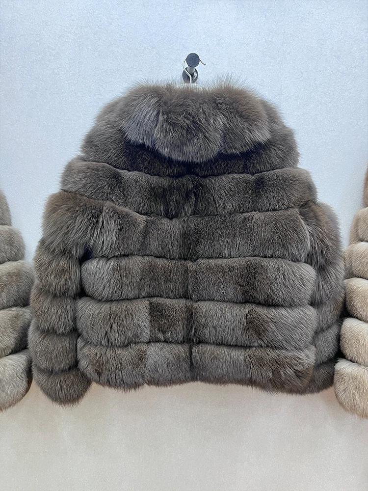 2025 Fashion Furry Real Fox Fur Coat Winter Women'S New Leather And Skin Natural Whole Skin Fox Fur  Long Sleeve Short Coat