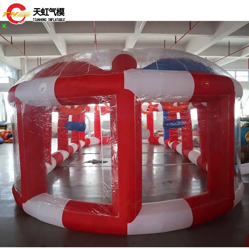 Piste de course gonflable fermée 10x4m, pour compétition d'avion RC, arène de course gonflable personnalisée avec souffleur, livraison rapide