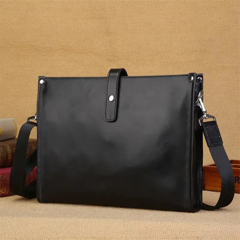 

Cow Leather Shoulder Bag For Men Male A4 Genuine Briefcase Business Clutch s Envelope Crossbody s