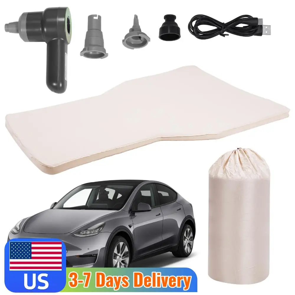 

For Tesla Model Y Foldable Sleep Mat with Air Pump 440LBS Load Capacity 2.36In Thick for Camp Road Trips Travel Hiking Home Use
