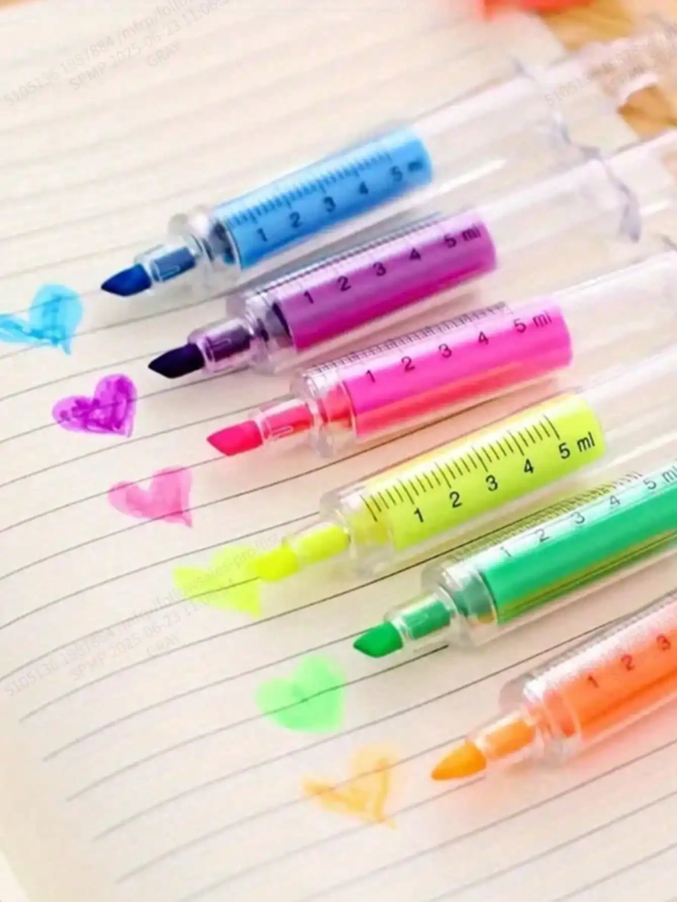

Creative syringe fluorescent pen, high-end appearance, quirky pen, needle tube marker pen, colorful journal pen, stationery gift