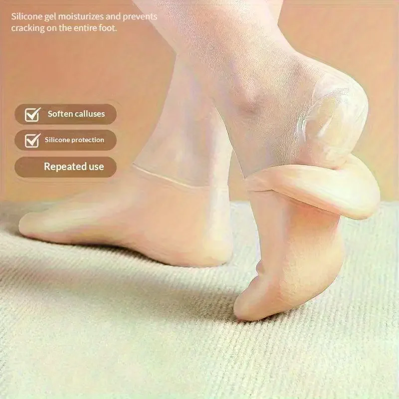 

1 пара анти-трещин, сухая омертвевшая кожа, спа-инструменты для ног, силиконовые увлажняющие носки для ног, многоразовые гелевые чулки, защитный чехол для ног