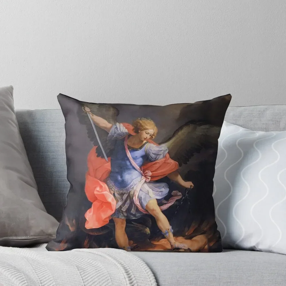 St Michael Archangel Angel Catholic Saint Devotion Throw Pillow ornamental pillows for living room Plaid Sofa pillow