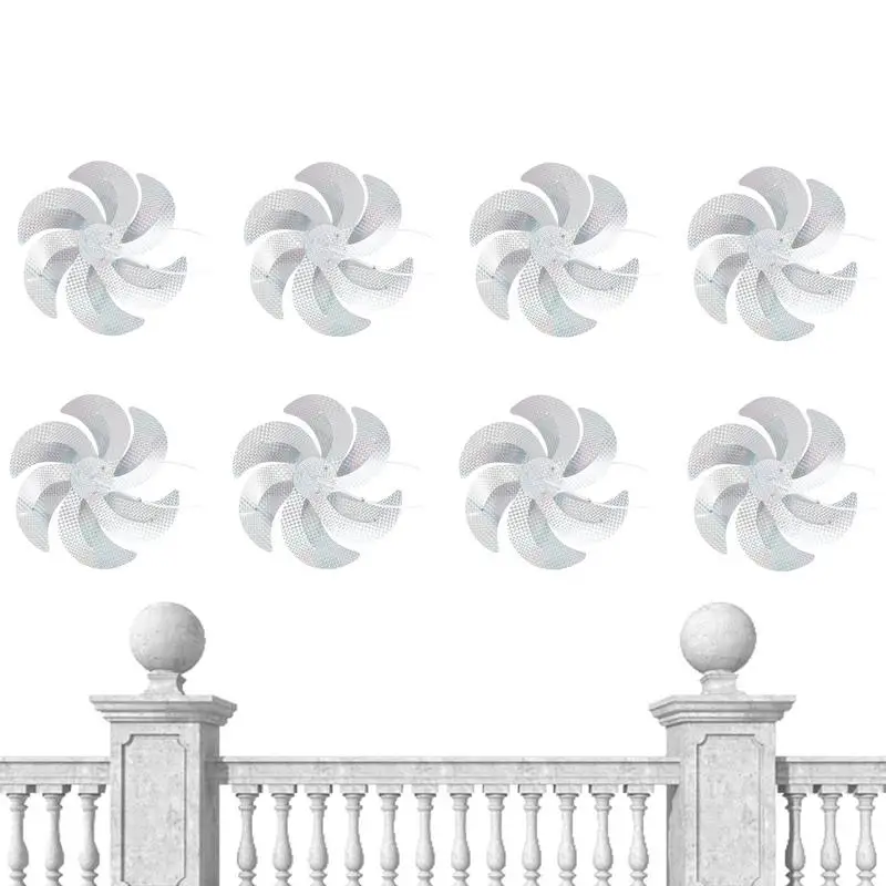 8pcs Anti Bird Laser Windmill Bird Repeller Windmill Silver Pinwheels Reflective Bird Scare Deter-rent Driving Windmill String view 4
