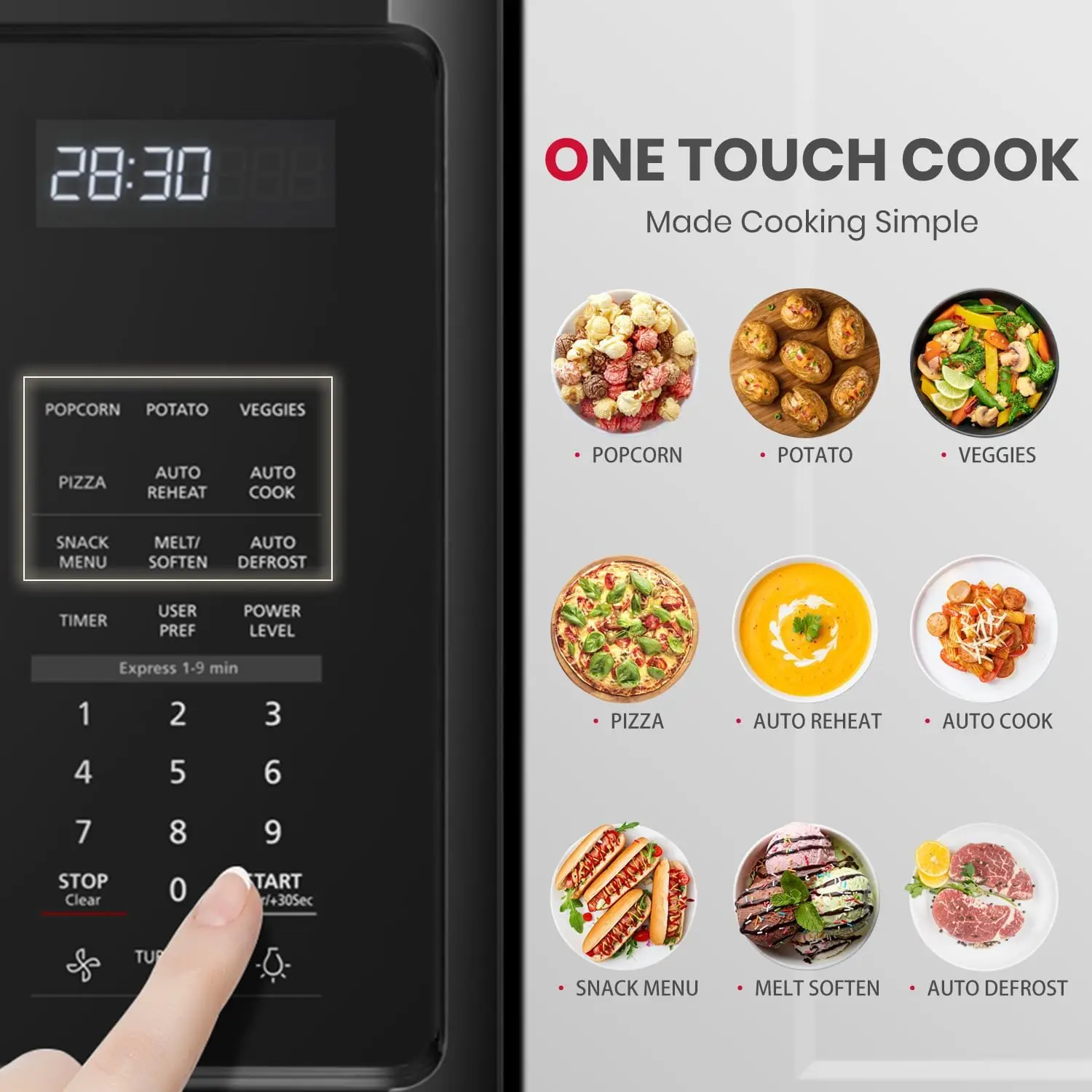 30-Inch Over-the-Range Microwave, 1.9 Cu.Ft Large Capacity Fits 12
