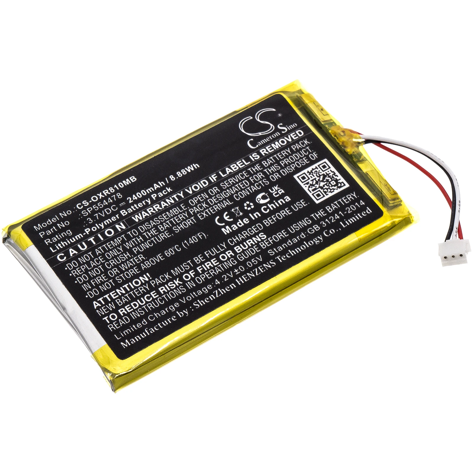 Replacement 3.7V 2400mAh BabyPhone Battery SP554478 for Infant Optics DXR-8 Pro DXR-8PPZA DXR 8 Pro