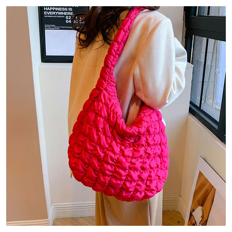 Quilted Padded Crossbody Bag for Women Pleated Bubbles Cloud Shoulder Bags Large Tote Bucket Designer Bag Ruched Handbags 2023