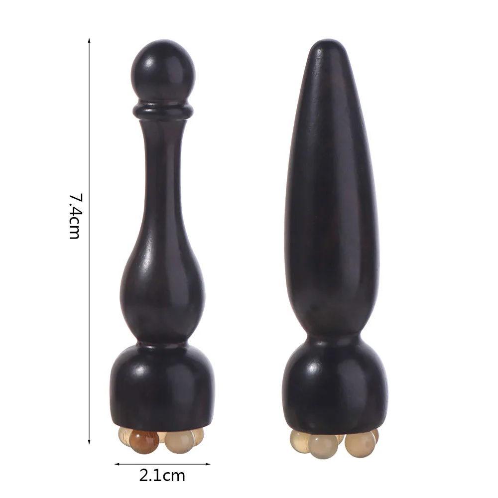 Five Beads Design Sandalwood Lotus Seedpod Massager Face Lifting and Tightening Reduce Puffiness Eye Massage Stick