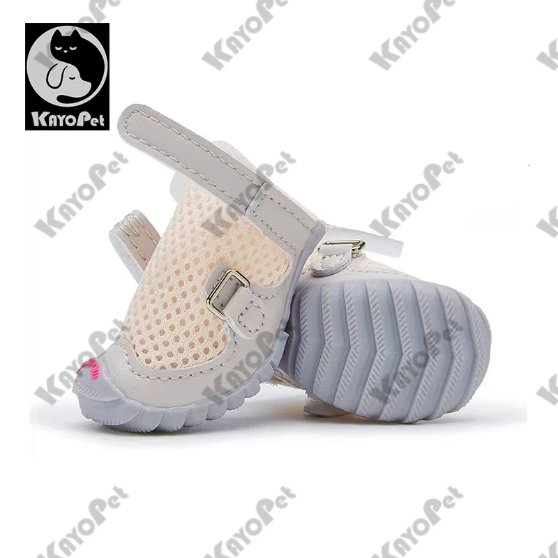 

4Pcs/Set Dog Shoes Summer Small Dog Pet Shoe Cover Breathable Soft Non slip Bottom Spring Summer Mesh Sandal Cover Teddy Bear