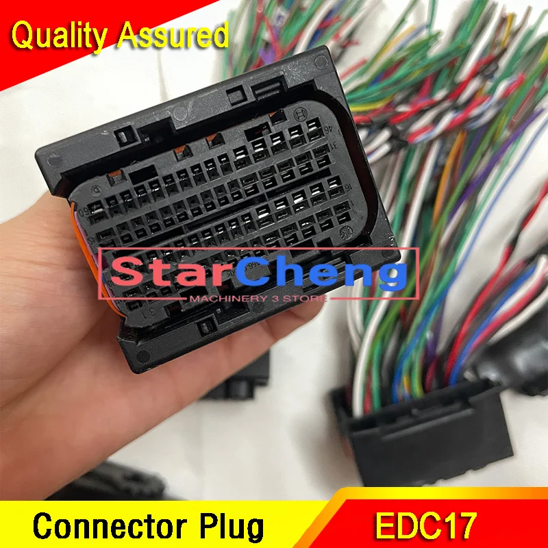 60 Pins EDC17 ECU Computer Board Plug Connector With Wire Cable