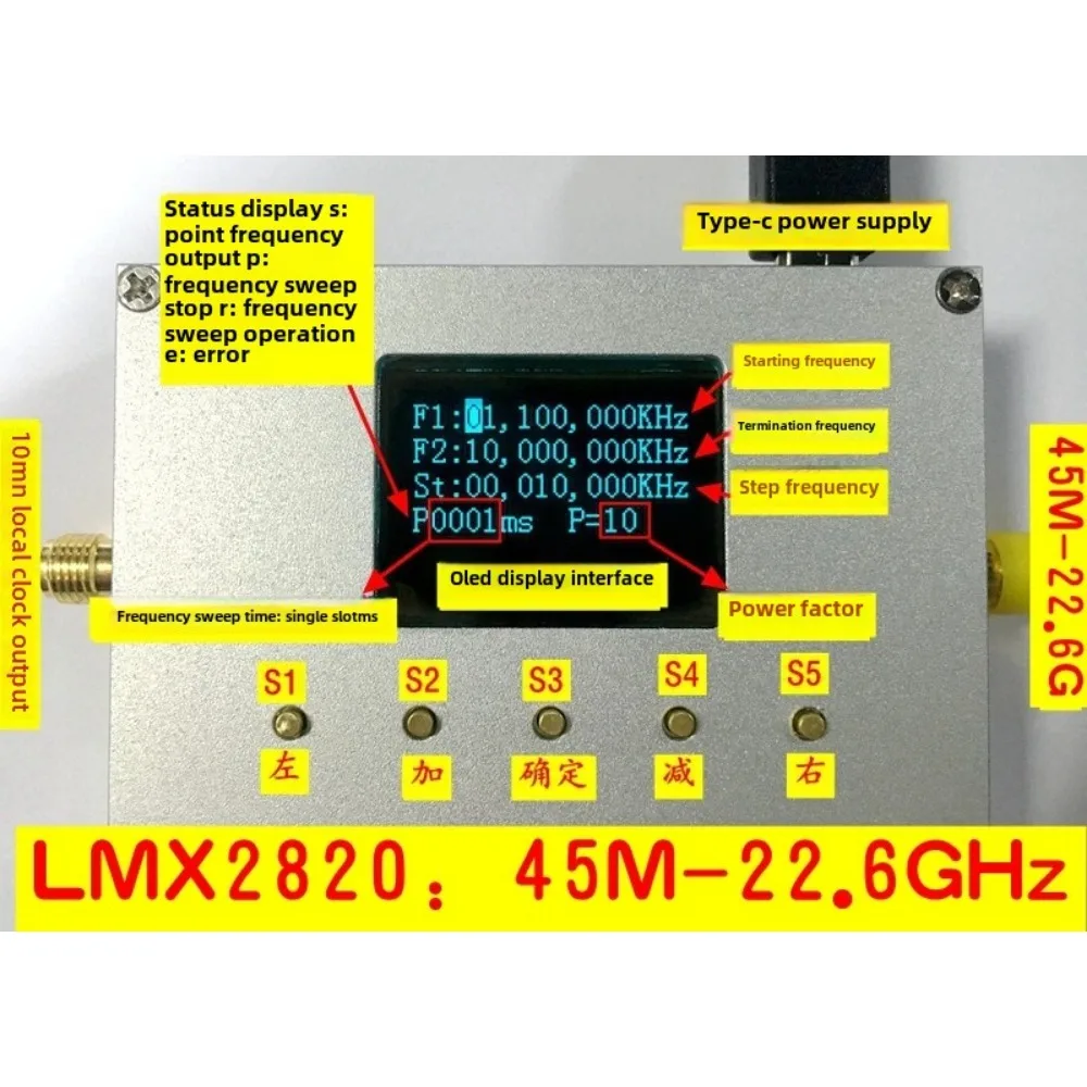 LMX2820 RF Source Module 45M To 22.6GHz Phase-locked Loop Local Oscillator Radar Continuous Wave Manufacturer