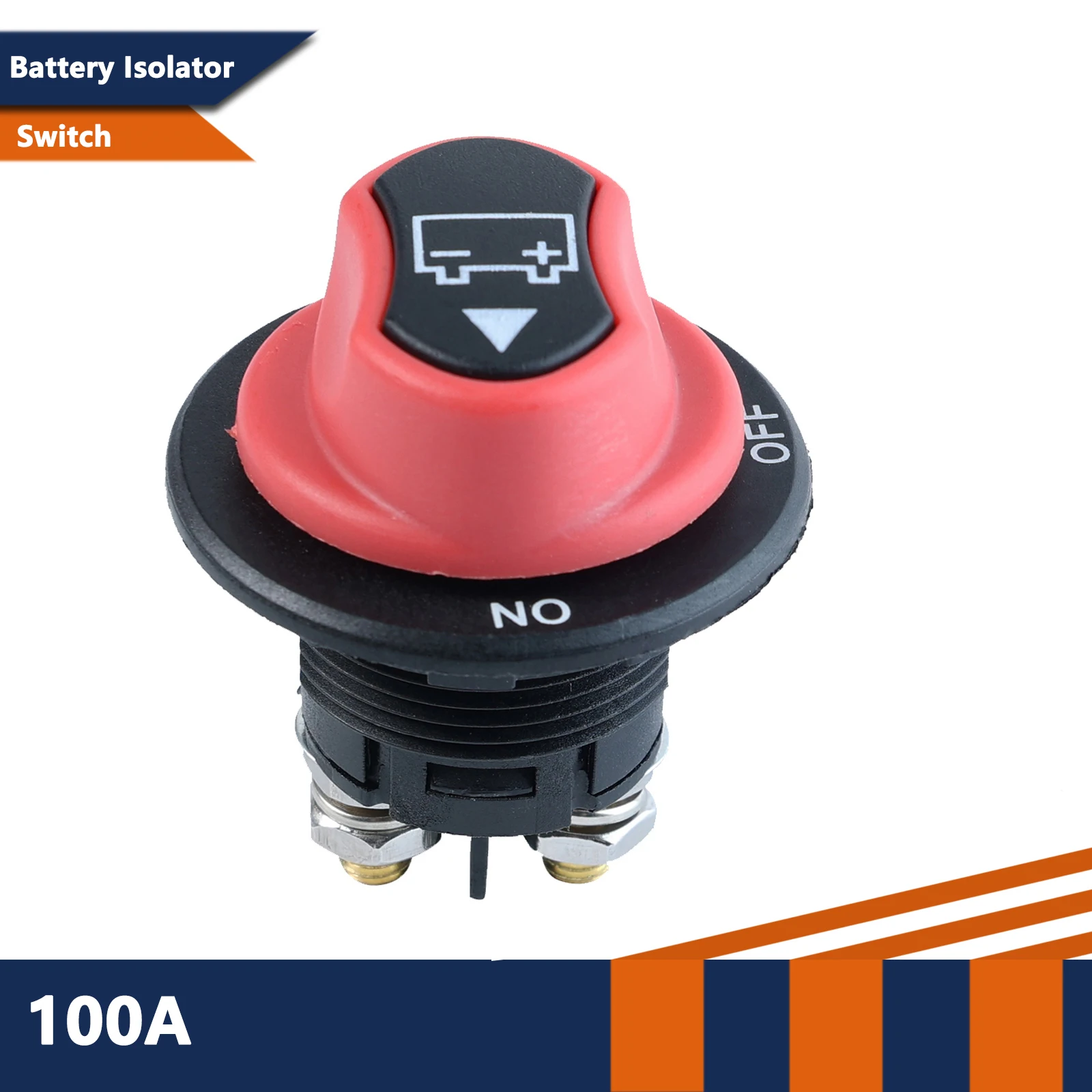 

100A Car Battery Switch Power Isolator Rotary Disconnect Cut Off Battery Protection Isolator Power for Motorcycle Truck Boat RV