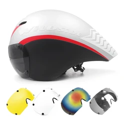 TT Cycling Helmet Lens Goggles Triathlon Tri Aero Road Bike Helmet Timetrial Race Bicycle Helmet Men Casco Ciclismo Accessories