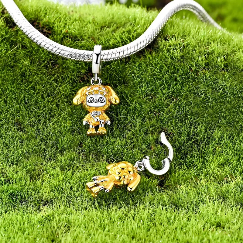 Original 925 Sterling Silver Charms Beads Death Note Strawberry Fire Dragon Plush Toy Dangle Fit Bracelet Women Jewelry Gift