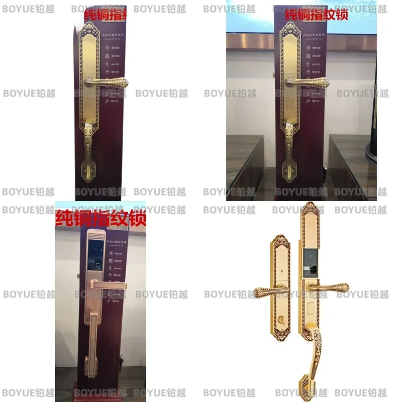 Pure Copper Smart Fingerprint Door Lock Electronic Cylinder Body Keyless Entry Security System for Home Apartment Main Gate