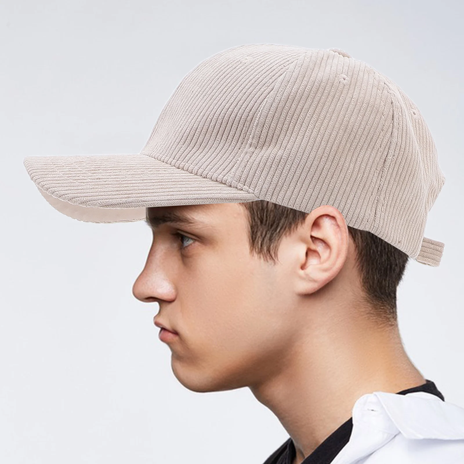 

1pc Corduroy Baseball Sun Block Baseball Hat Outdoor Adjustable Protection Peaked Cap Breathable Unisex Sun Block Unisex Cap Hat