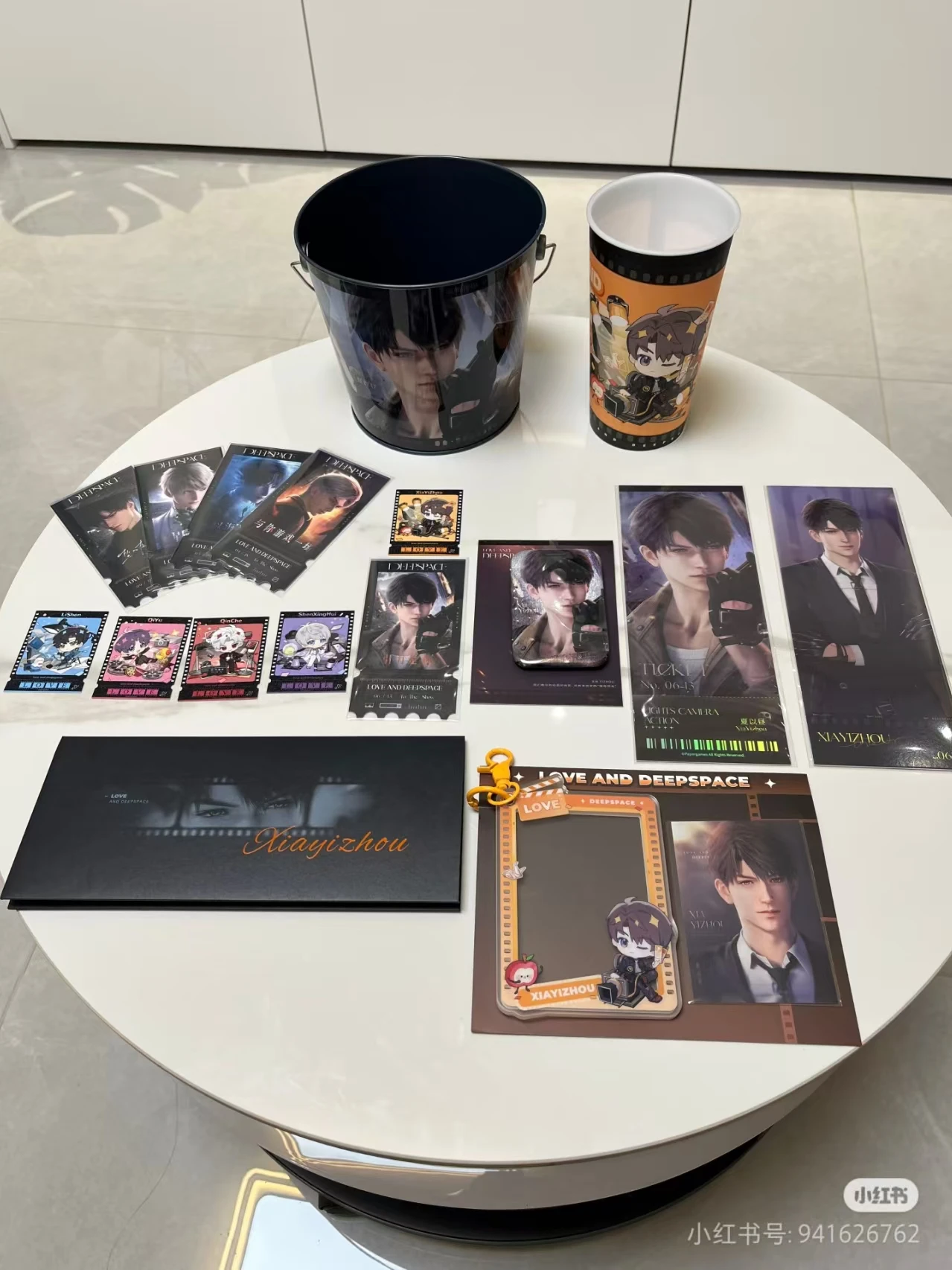 

In Stock Official Collab Love and Deepspace X WANDA FILM Caleb Popcorn Bucket Plastic Cup Acrylic Pendant Badge Laser Ticket