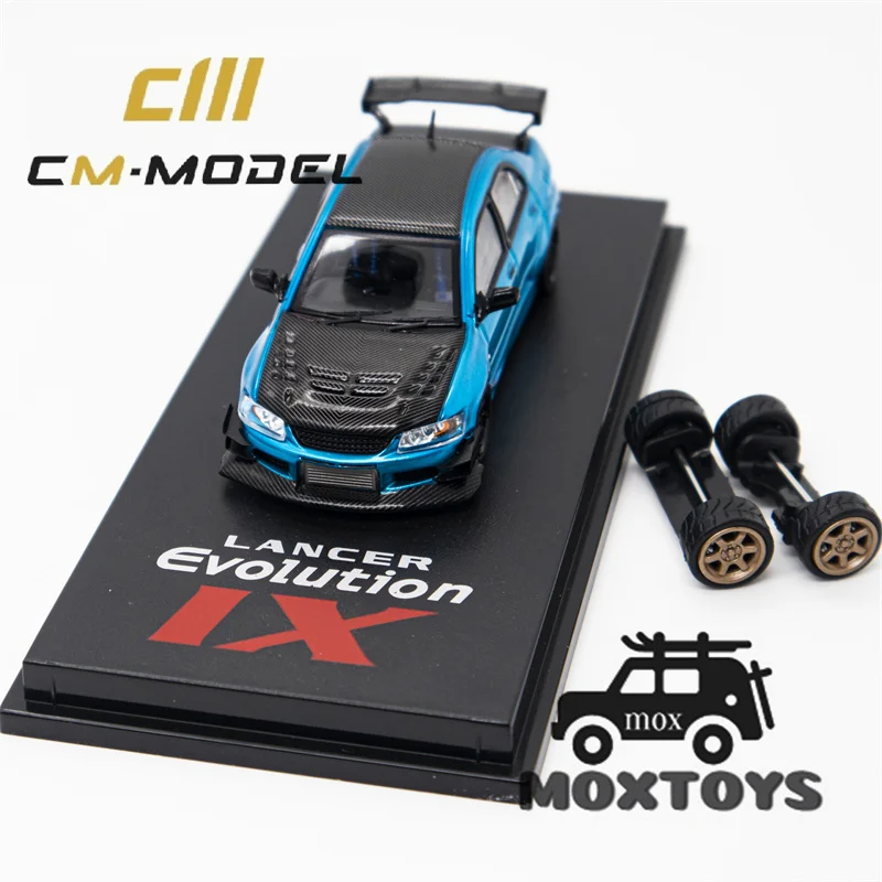 

CM MODEL 1:64 Lancer Evoix Metallie blue Carbon Diecast Model Car