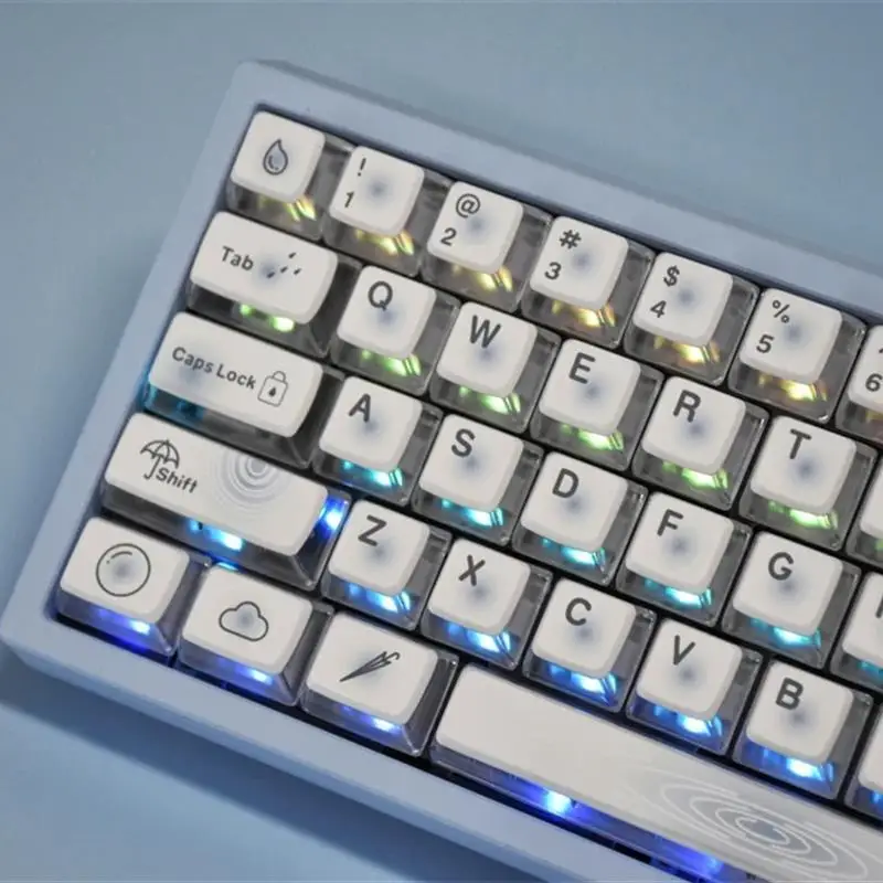 XVX "Raindrops" four sided transparent five sided thermal sublimation ASA height 116 key small complete set of keycaps