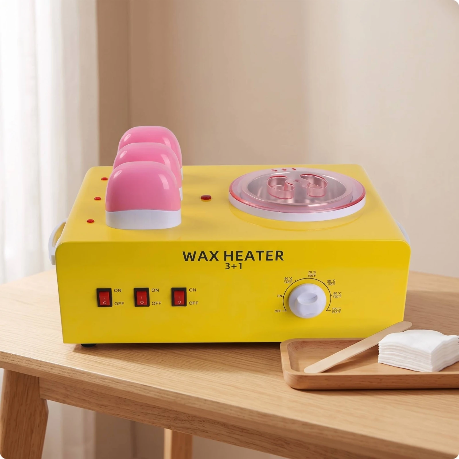 Multi-Pot Depilatory Heater Countertop Waxing Machine Appliance Removable for Estheticians, Salons, Beauty Parlors